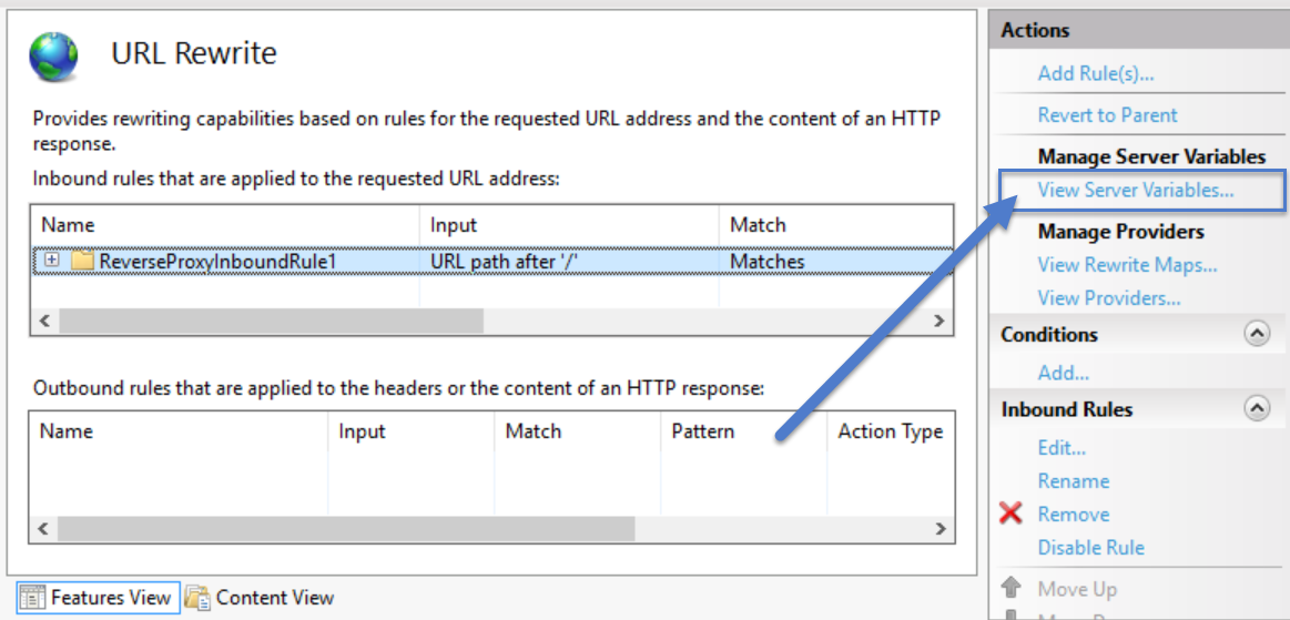 open server variables