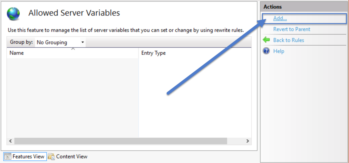 add server variable
