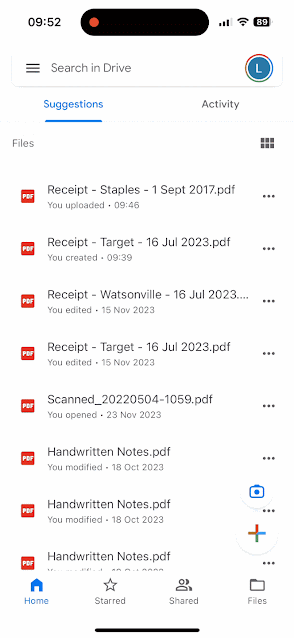 iOS update scanner Google Drive