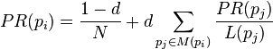 PageRank formula