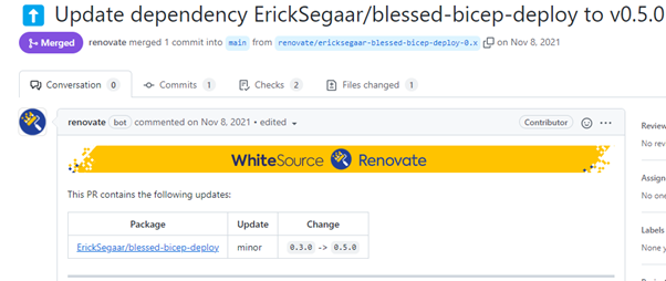  Figure 17. Renovate's Pull Request