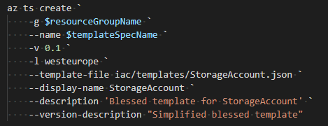 Figure 4. Publish template-spec