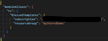 Figure 8. Configure bicepconfig.json for template-spec