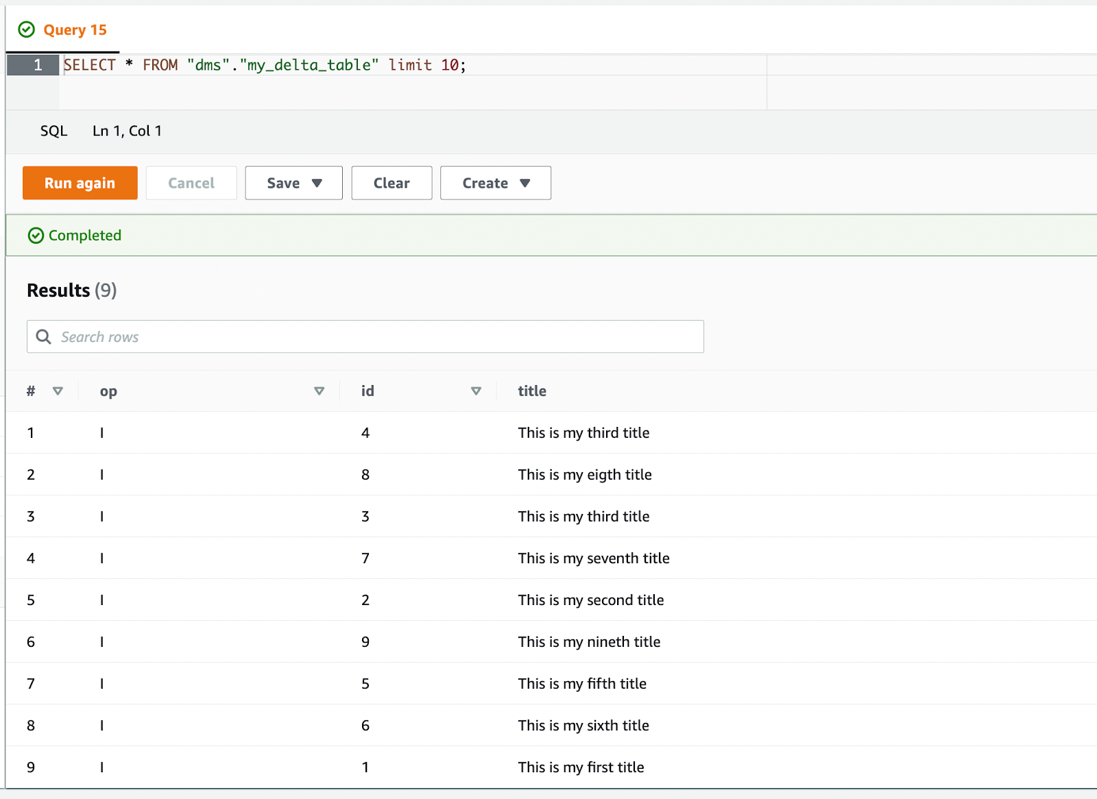 Query results 1