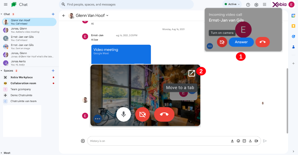 Answer direct Google Meet calls
