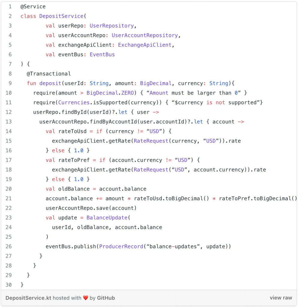 spaghetti code example using Spring and Kotlin