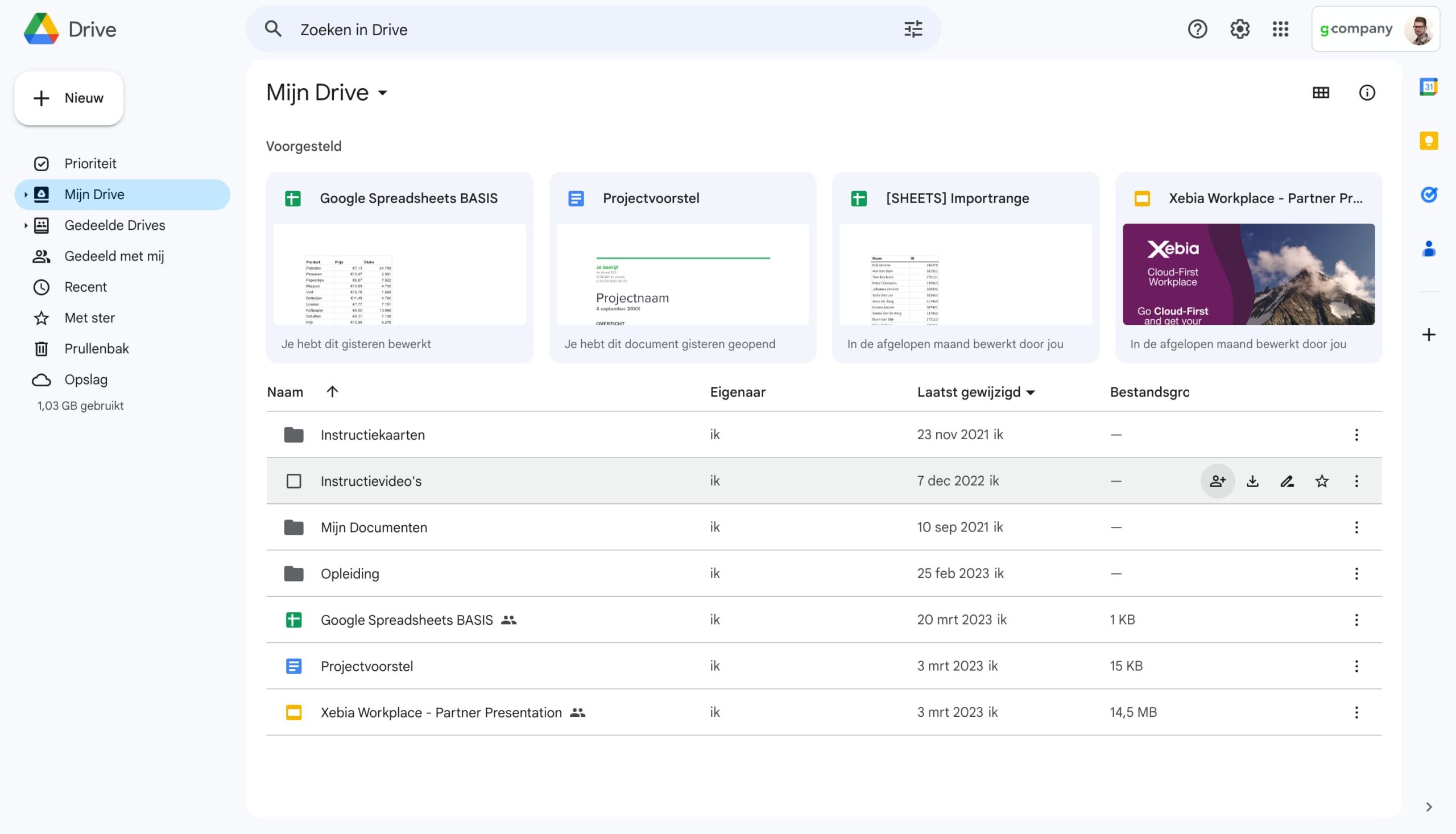 Google Workspace Interface 2023 - 2