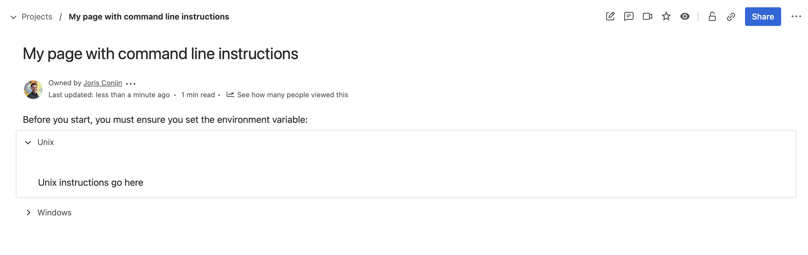 Example of an collapsable snippet