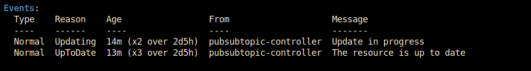 Kubernetes CRD reconcile events