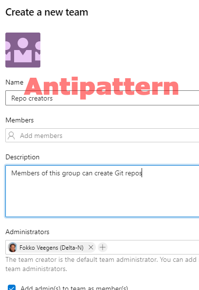 Team used instead of group