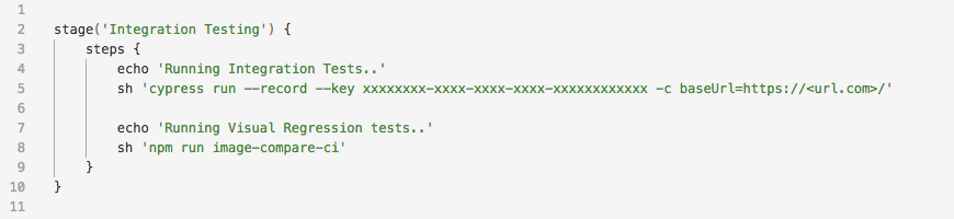 jenkinsfile cypress visual regression