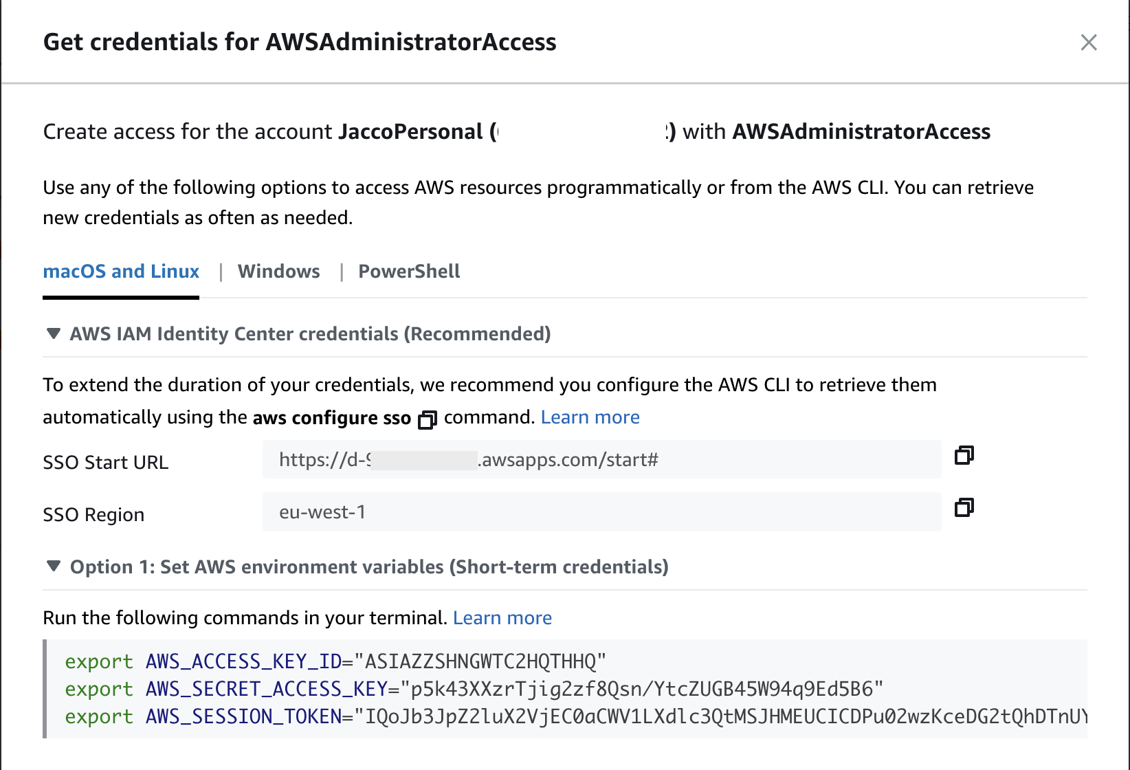 sso credentials
