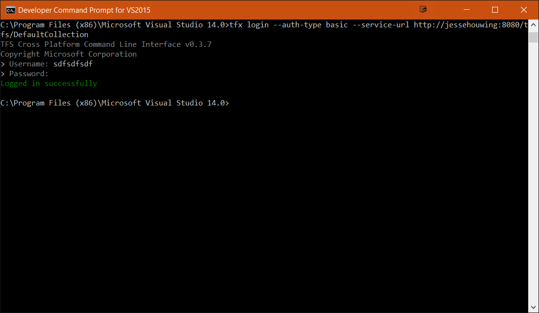 tfs login