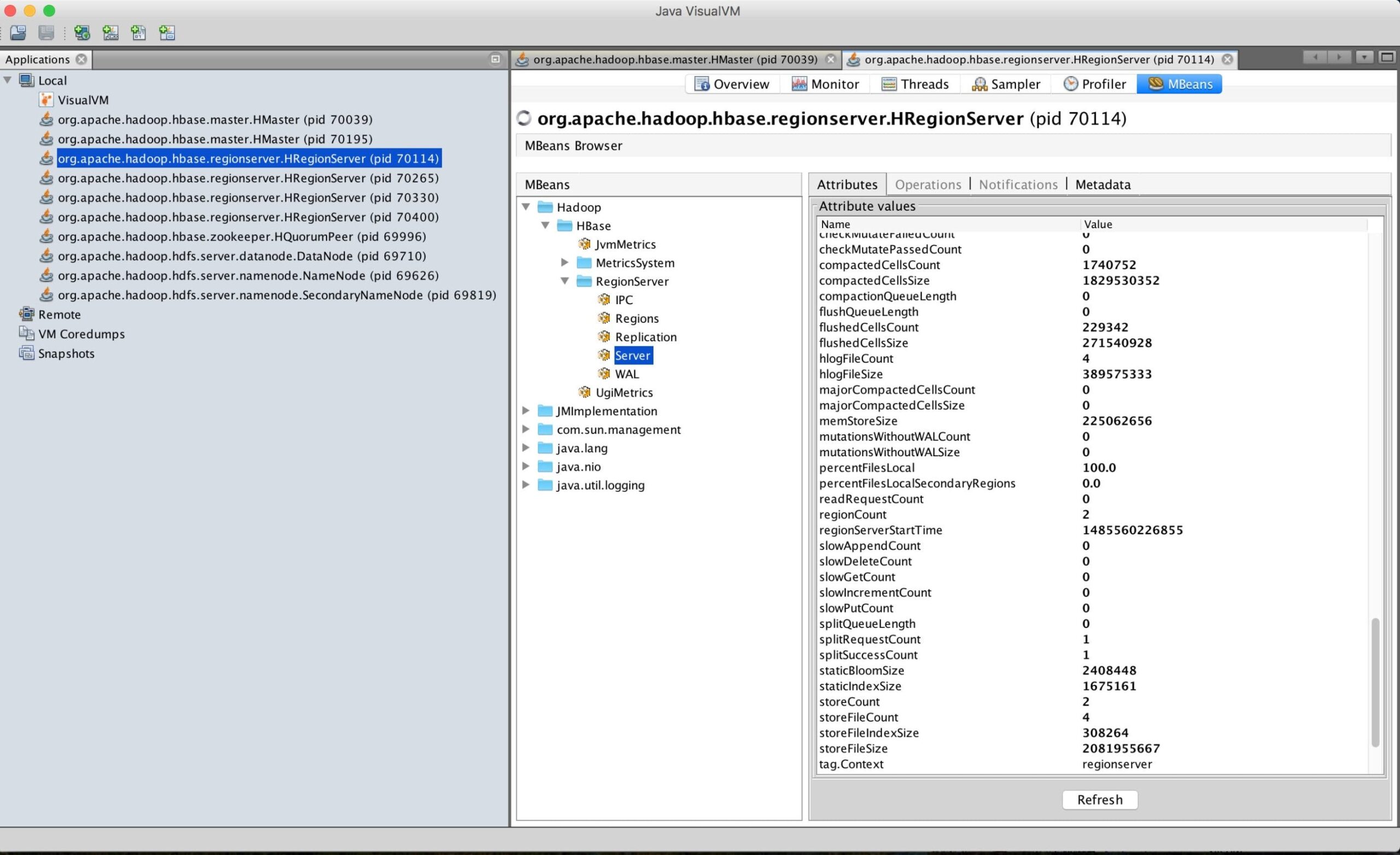 JVisualVM screenshot