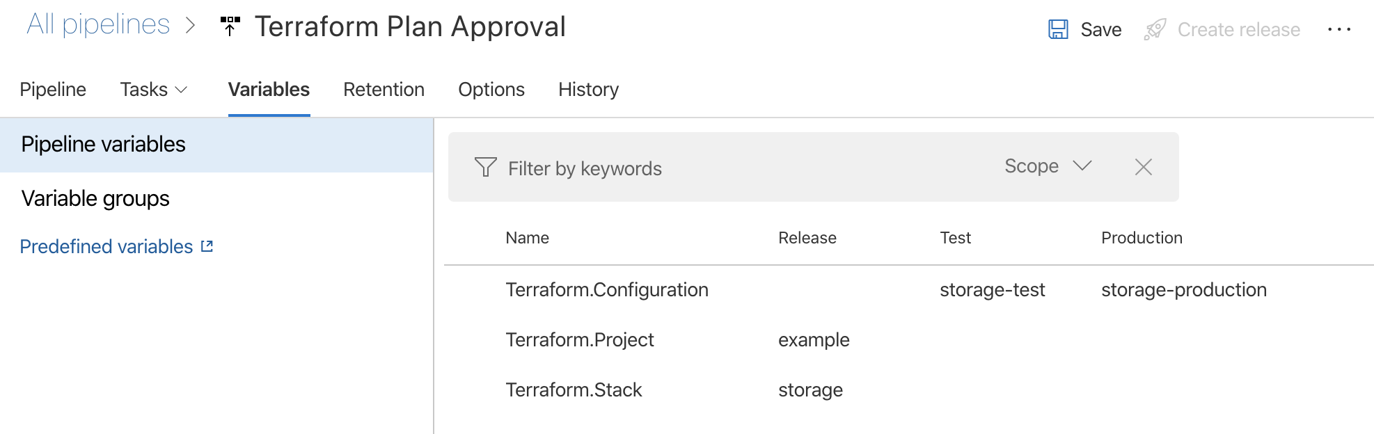 Include Terraform Plan Approval in Azure DevOps Release Pipeline 2 02 release variables