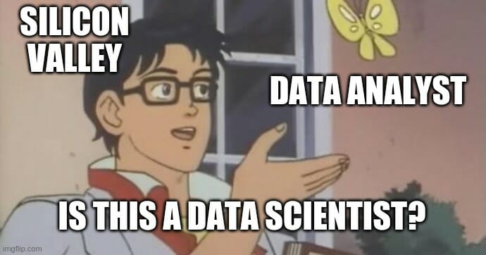A data scientist is just a data analyst working in Sillicon Valley