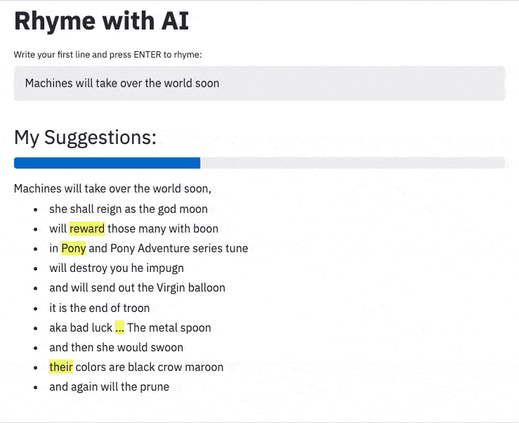 Demonstration of Rhyme with AI