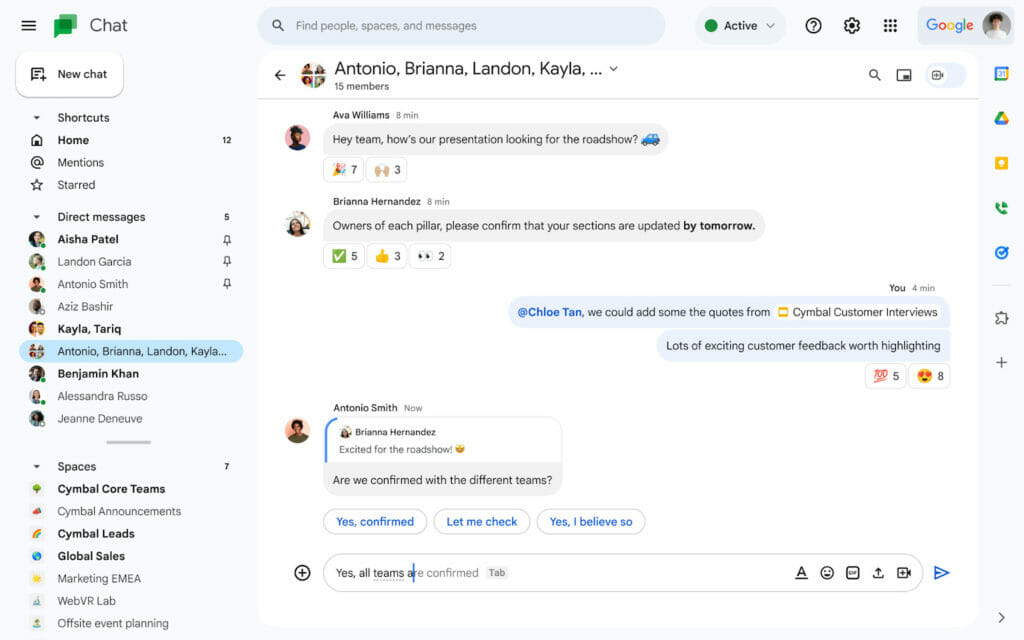 Differentiate messages better with additional modernizations in Google Chat