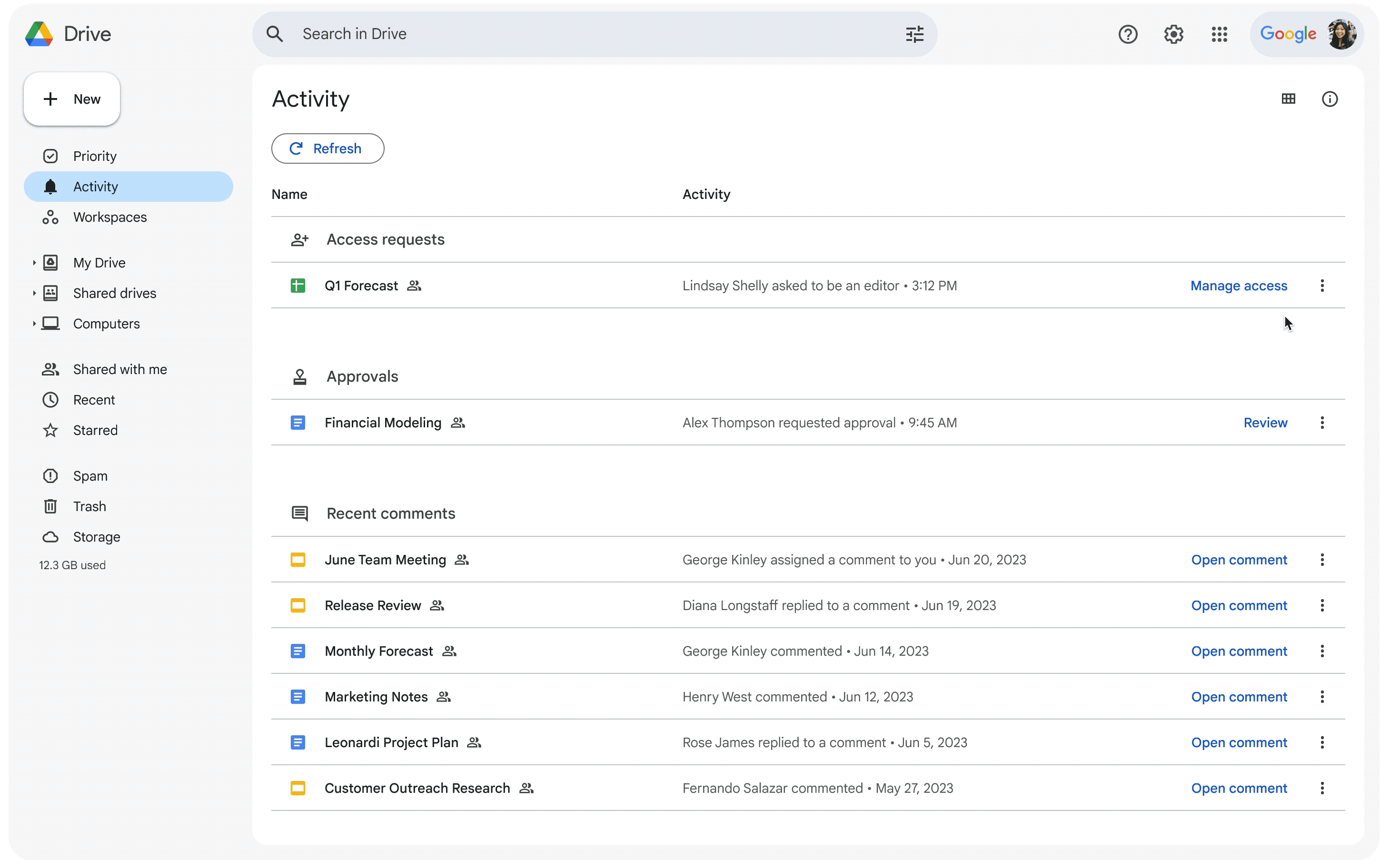 New view in Google Drive