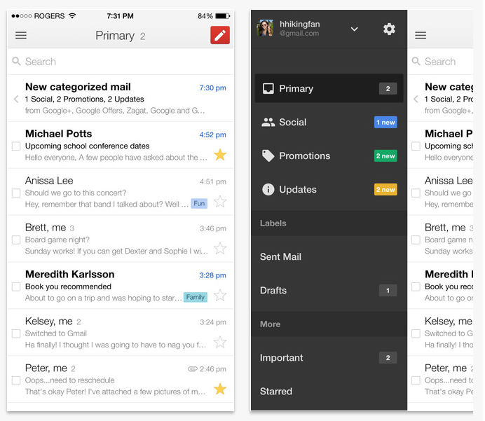 gmail hybrid app