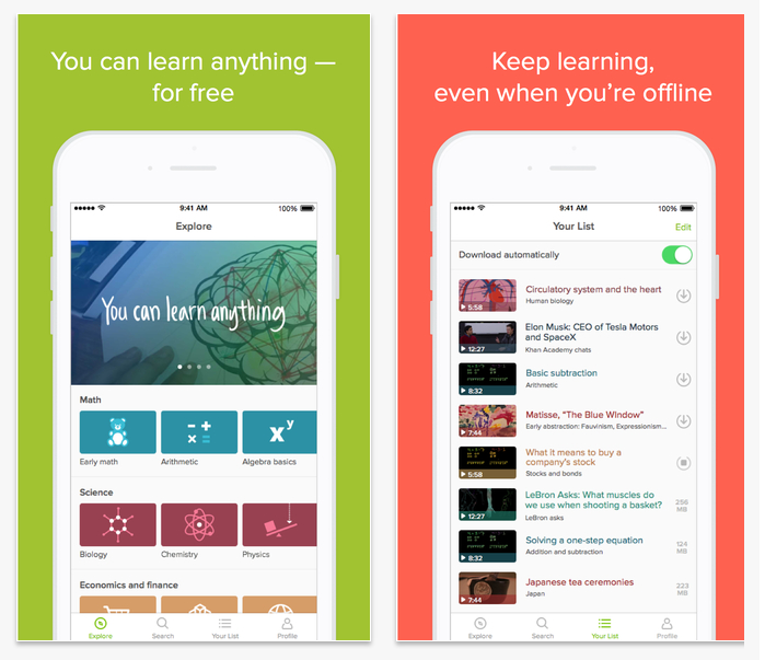 khan academy hybrid learning app