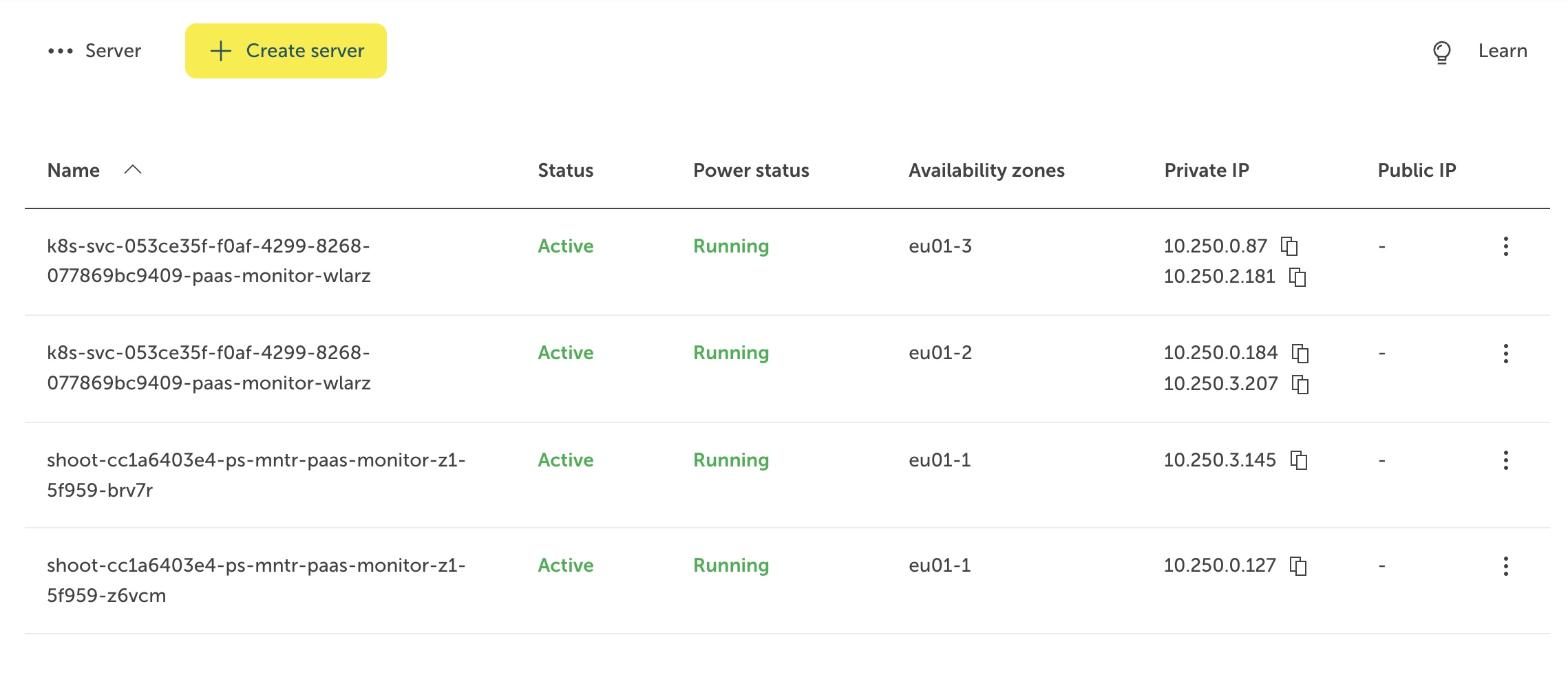 kicking the tires of stackit newly created cluster